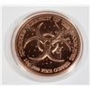 Image 2 : ZOMBUCKS KOOKABURIED 1 OZ COPPER ROUND.