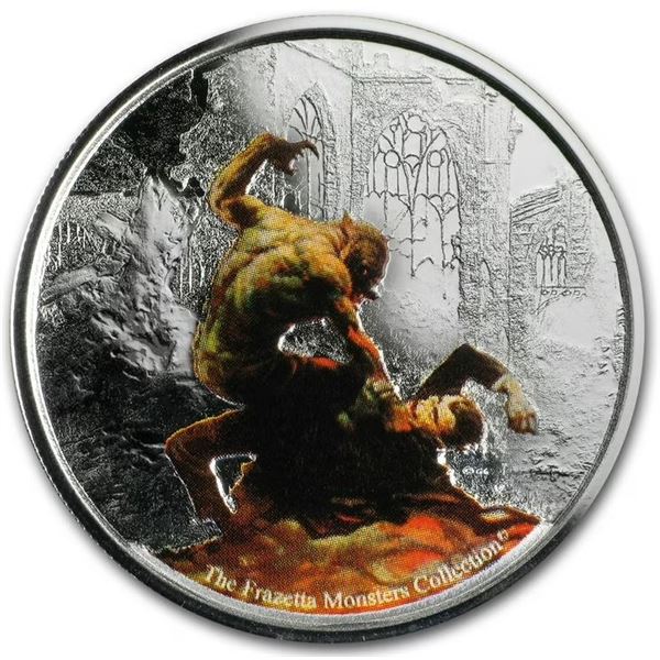2017 WEREWOLF VS THE COUNT 1 OZ SILVER COLOURED