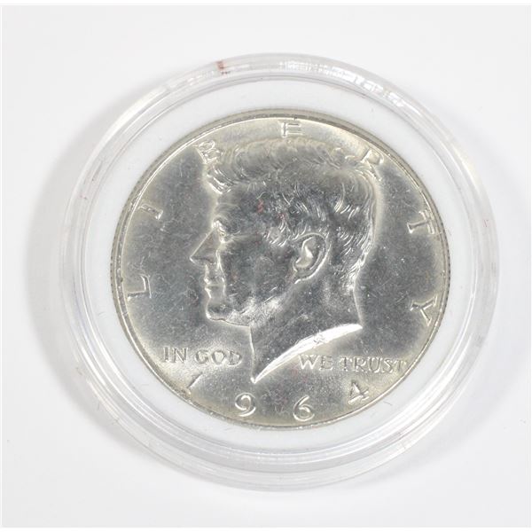 1964 KENNEDY HALF DOLLAR .3575 SILVER 90%. BU
