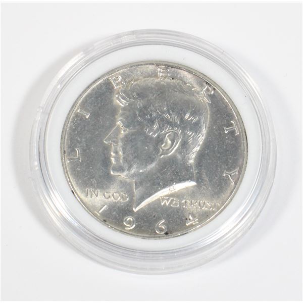 1964 KENNEDY HALF DOLLAR .3575 SILVER 90%. BU