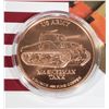 Image 2 : 1 OZ M4 SHERMAN TANK COPPER ROUND