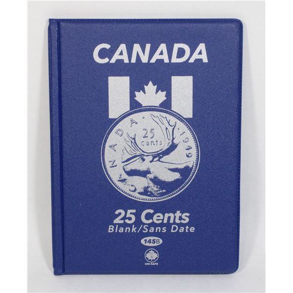UNI SAFE CANADA 25 CENTS BLUE COIN FOLDER