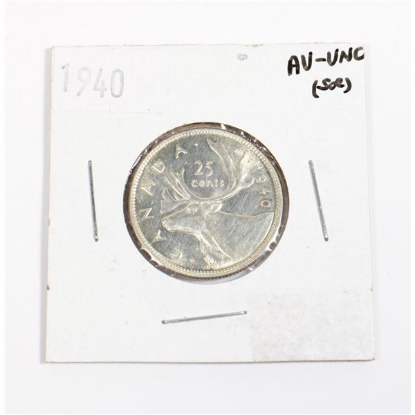 1940 CANADA 25 CENT 80% .15 TROY OZ SILVER