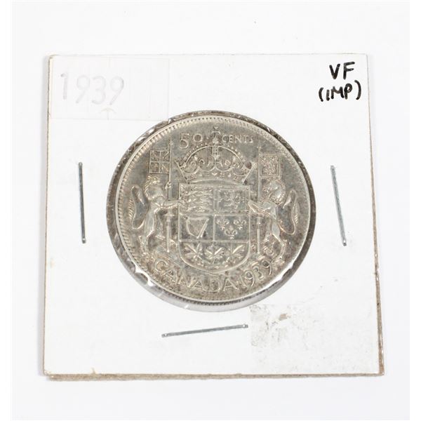 1939 CANADA HALF DOLLAR .3 TROY OZ SILVER