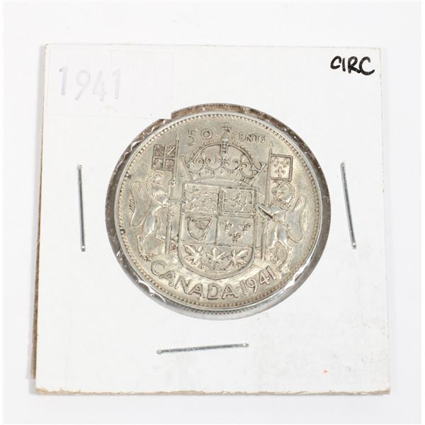 1941 CANADA HALF DOLLAR .3 TROY OZ SILVER