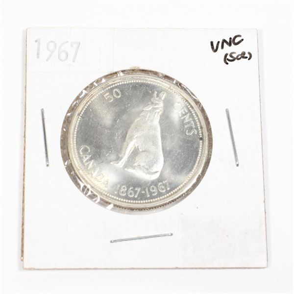 1967 CANADA HALF DOLLAR .3 TROY OZ SILVER