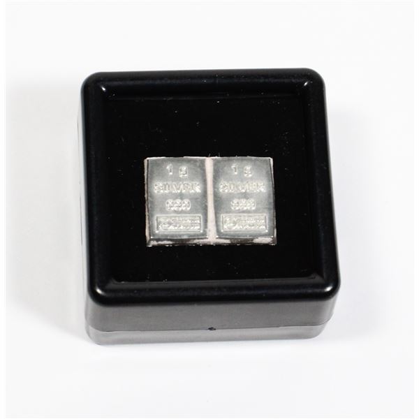 2 1 GRAM SILVER BARS IN GEMSTONE DISPLAY BOX