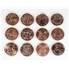 Image 1 : 12 1 OZ COPPER ROUNDS COMPLETE ZODIAC SET IN