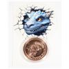 Image 1 : 1 OZ DRAGON COPPER ROUND IN CAPSULE WITH