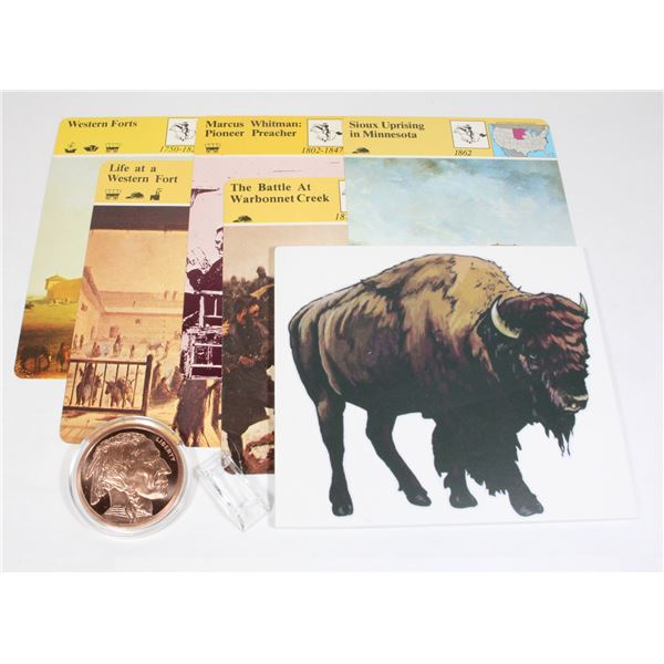 2 OZ BUFFALO COPPER ROUND 47MM COMES