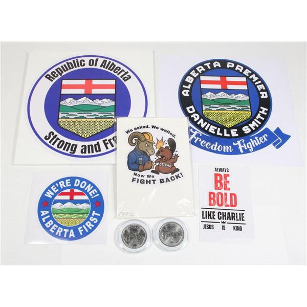 TWO 1992 ALBERTA CANADA 25 CENT IN CAPSULE WITH