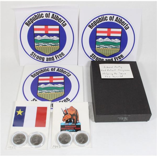 FOUR 1992 ALBERTA CANADA 25 CENT BU IN