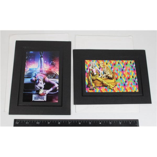 2 HARLEY QUINN IN EASELED PICTURE FRAMES
