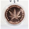 Image 2 : 1 OZ 999 CANNABIS COPPER ROUND IN