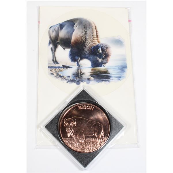 1 OZ 999 BISON COPPER ROUND IN