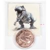 Image 1 : 1 OZ 999 TYRANNOSAURUS REX COPPER ROUND IN