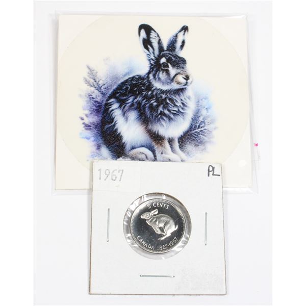 1967 CENTENNIAL NICKEL PROOF LIKE COMES WITH