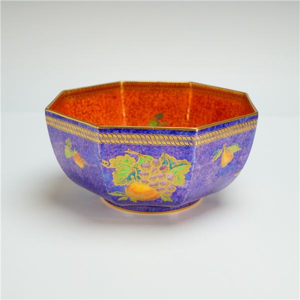 Wedgwood Fairyland Lustre Octagon Bowl, Blue Fruit Z5457