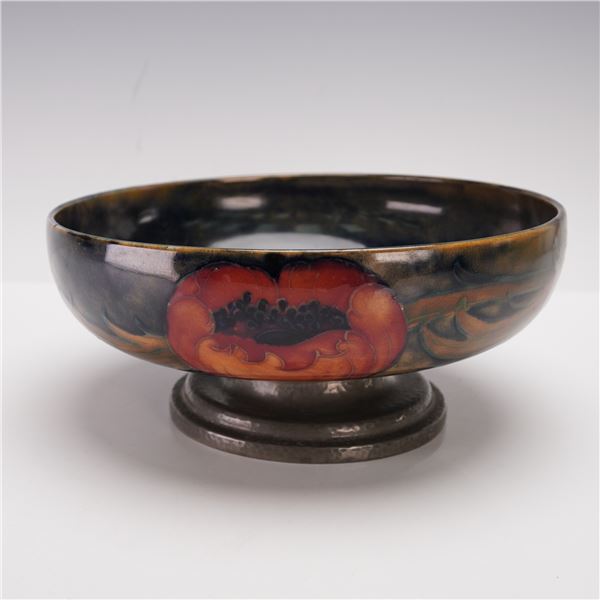William Moorcroft Liberty & Co. Tudric Pewter Pottery Bowl , Big Poppies