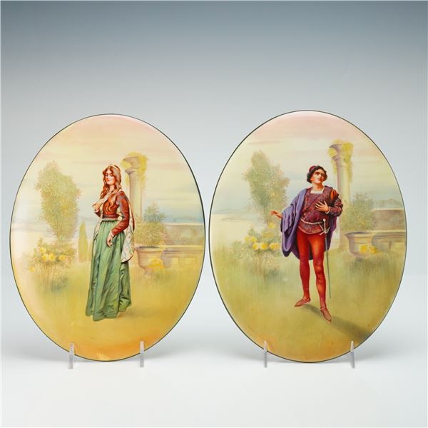 2pc Royal Doulton Porcelain Plaques, Romeo & Juliet