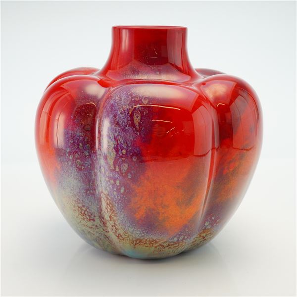Royal Doulton by Charles Noke and Fred Moore Sung Flambe Pumpkin Vase