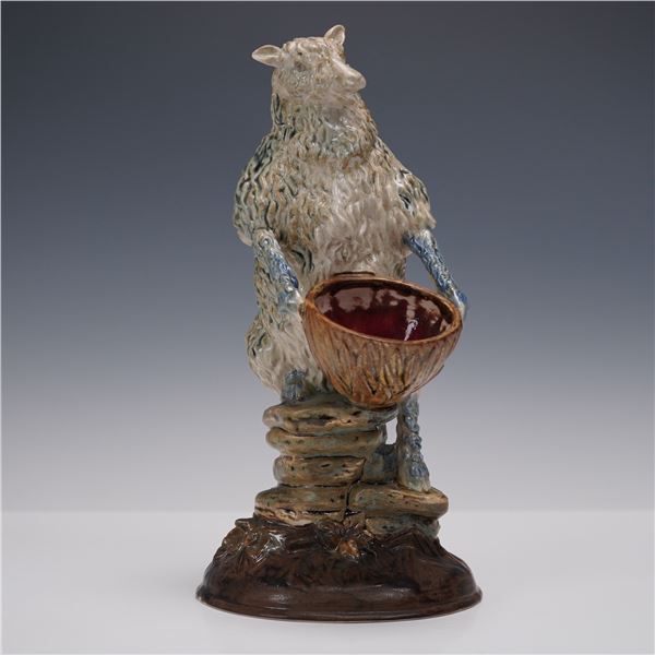 Cobridge Stoneware Sheep with Bowl Figurine