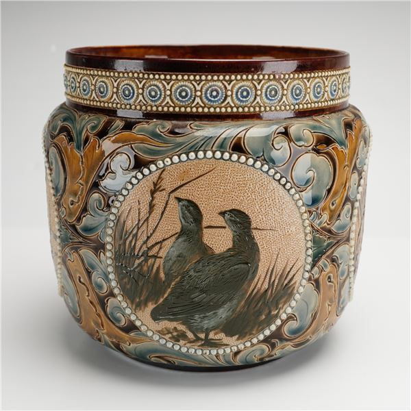 Doulton Lambeth Florence E. Barlow Stoneware Bird Vase