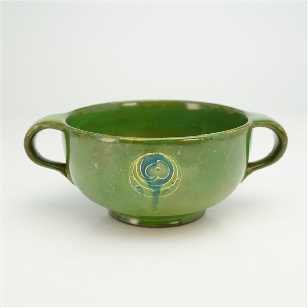 Moorcroft Pottery for Liberty & Co. Green Twin Handled Bowl