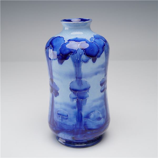 William Moorcroft Florian Ware Liberty & Co. Vase, Blue on Blue Hazeldene