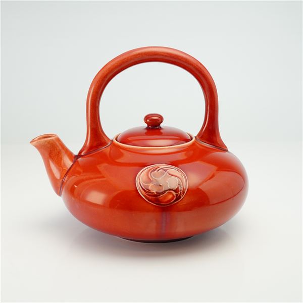 Moorcroft Pottery Red Flamminian Teapot