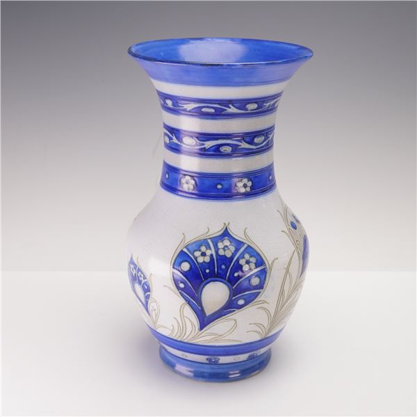 William Moorcroft Pottery Vase, Peacock Feathers
