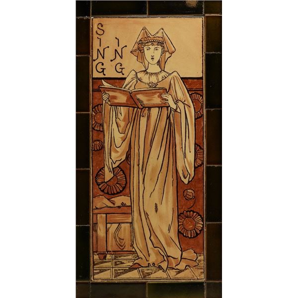 W.T. Copelands and Sons Framed Tile Panel, Singing