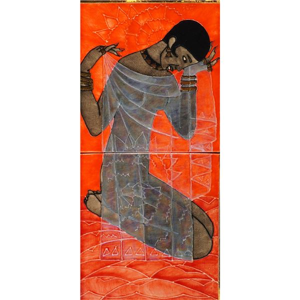 Framed Dennis Chinaworks by Sally Tuffin Tiles, Josephine Baker