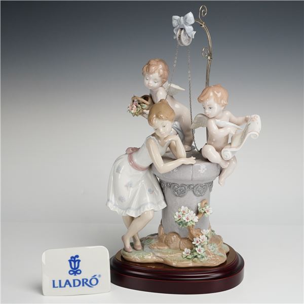 Lladro Porcelain Sculpture, May My Wish Come True 01001882 with Base