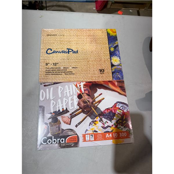 Canvas pad 9" x 12" and oil paint pad 10 sheets each sealed new