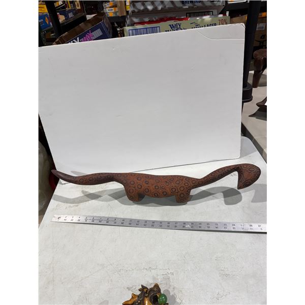 carved wooden Goanna lizard