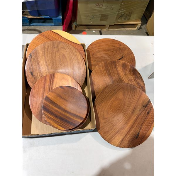 Wood serving plate plates