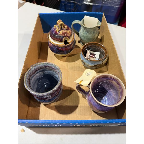Pottery dishes, and mugs
