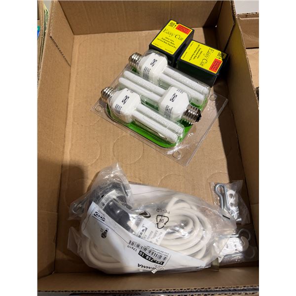 Lightbulbs and light cord and safety cutter