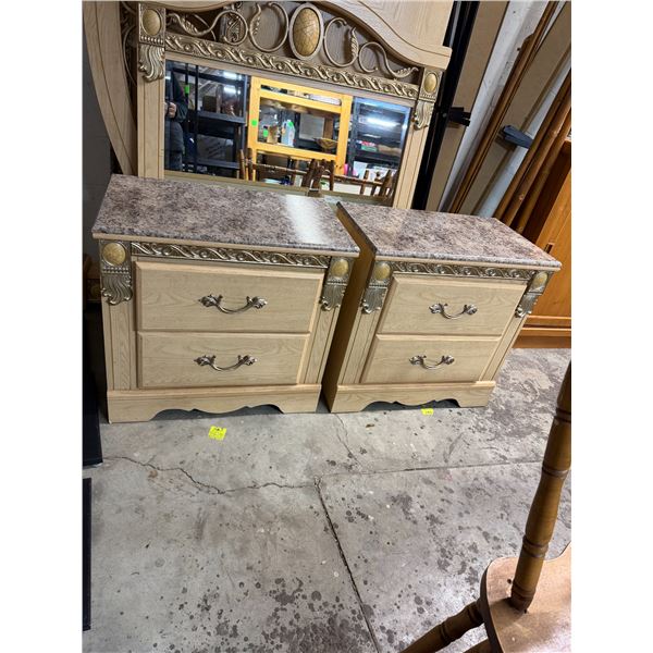 Pair of nightstands each measures 27" x 16" x 26 1/2"