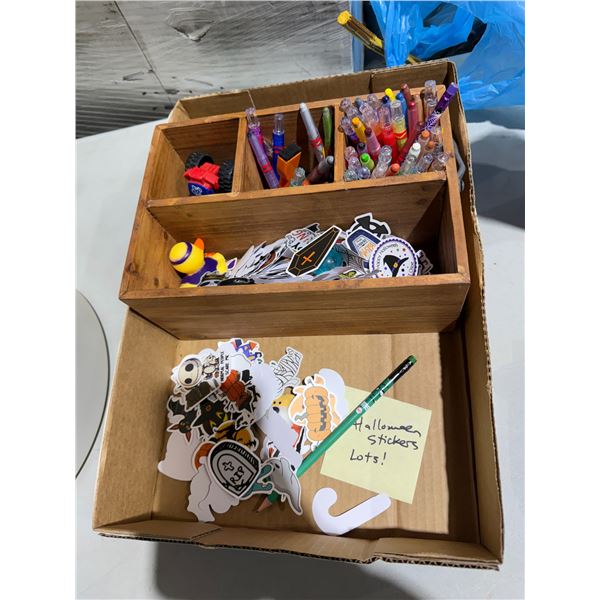 Halloween stickers and crayons, etc.