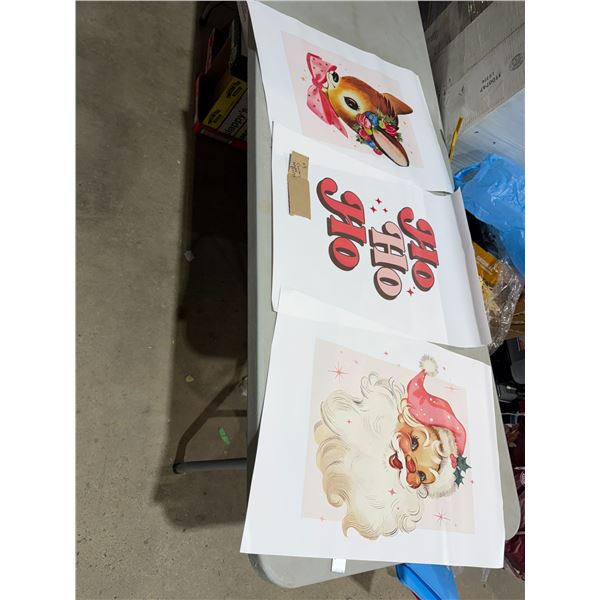 Three Christmas canvas prints