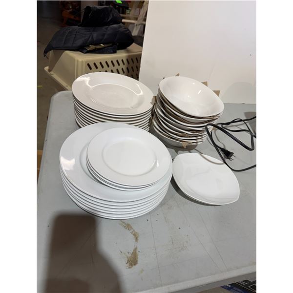 Assorted white dishes
