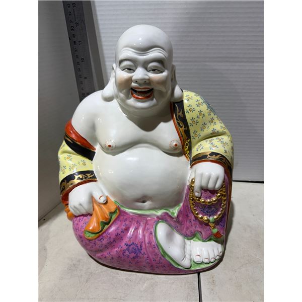 Vintage 12 inch FAMILLE rose, laughing Buddha