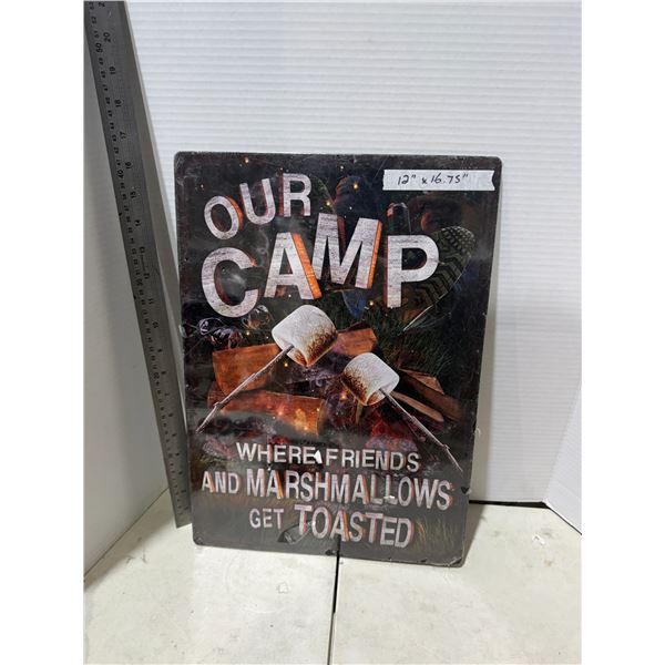 Our camp tin sign