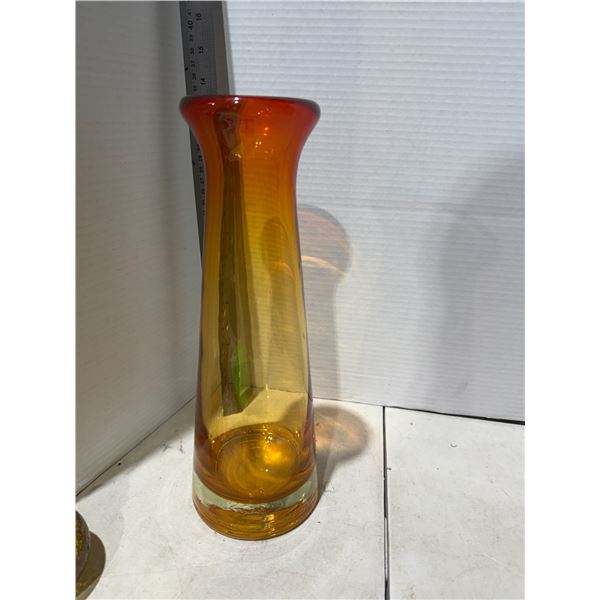 MCM  AMBERINA art glass vase 13.25 inches Scandinavian?
