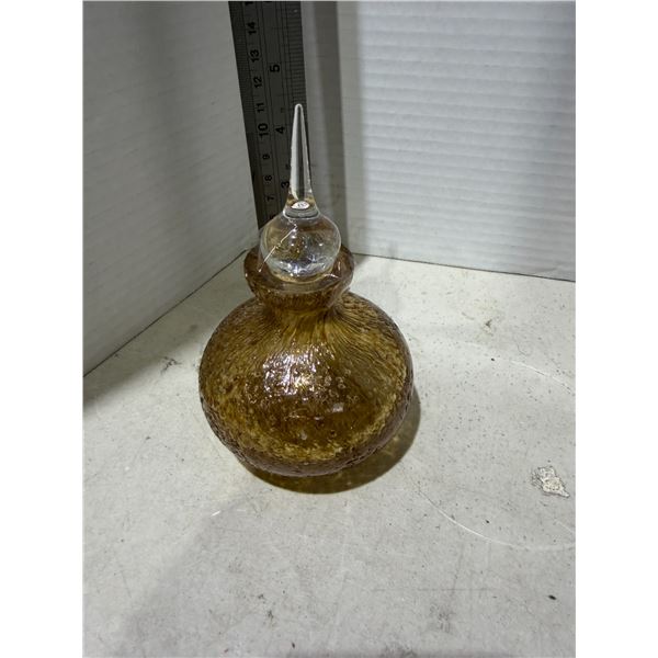 Vintage textured Amber glass perfume bottle Marano?