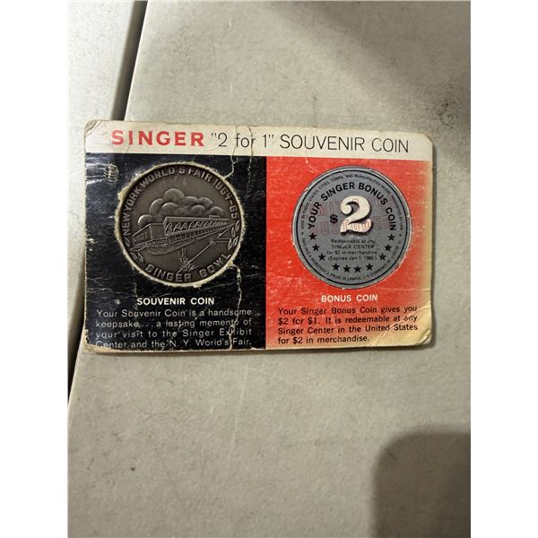 Singer 2-1 souvenir coin