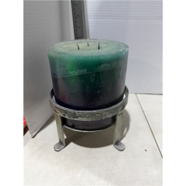 Three wick candle with stand
