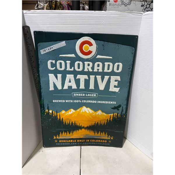 Colorado native Amber Lager tin sign 18" x 24"